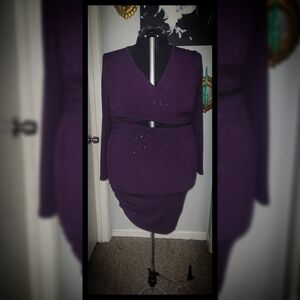 Purple Long Sleeve Dress